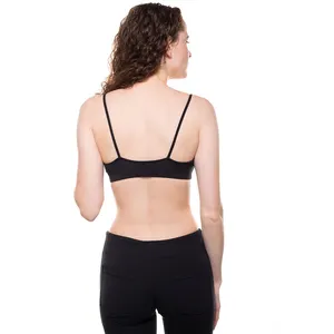 Eco Sustainable Round Neckline Fitted Bamboo Cami Sport Bra Crop Top Made With Soft Breathable Luxurious Bamboo Jersey