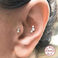 Nouveauté Gaby, bijoux en argent sterling 925, design floral, anneau de lèvre, boucles d'oreilles hélice, bijoux fins, bijoux de piercing
