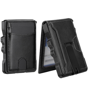 Nuevo Tarjetero Multifuncional de Cuero PU con Expulsión Automática, Cartera Delgada de Cuero para Hombre, Tarjetero Minimalista con Clip para Billetes - Product Image 1