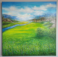 Peinture à l'huile réaliste personnalisée, faite à la main, représentant un paysage de la région natale (forêt, lac, montagne, côte), pour la décoration murale de la maison, de l'hôtel ou de la villa.