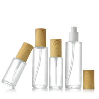Flacon pulvérisateur en verre dépoli vide pour parfum, 30ml, 50ml, 100ml, avec couvercle en bois gravé, pour emballage cosmétique