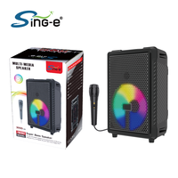 Haut-parleur Karaoké Portable Rechargeable ZQS802 avec Bluetooth, Basses Puissantes, Multifonctionnel et Éclairage LED RGB pour l'Extérieur (Direct Usine)