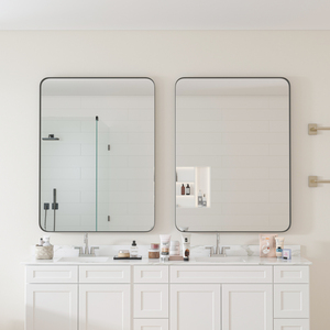 Miroir mural 30x40 pouces, miroir de vanité rectangulaire noir avec cadre en métal pour salle de bain, salon - Product Image 4