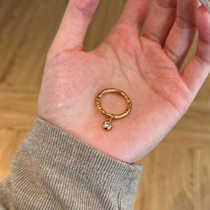 Dylam Simplicity Design Fine Charm 22K Gold Plated 925 Sterling Silver <b>Wedding</b> Band Dangle 5A <b>Cubic</b> <b>Zirconia</b> Women Jewelry <b>Rings</b> - Product Image 5