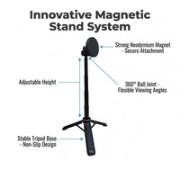 Support de moniteur portable en aluminium, réglable en hauteur, télescopique, version 2026, avec fixation magnétique, compatible OEM