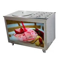 Precio de fábrica 1.2kw de cacerola plana enrollada hielo frito máquina de helados