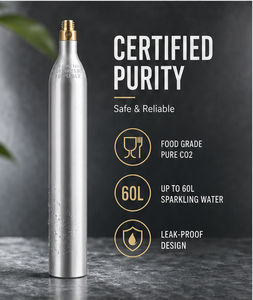 Bouteille de CO2 en aluminium haute pression de remplacement 0,6 L, cylindre de <span class=keywords><strong>gaz</strong></span> de <span class=keywords><strong>recharge</strong></span> 425 g, cylindre de soda 0,6 L pour système de carbonatation domestique - Product Image 1