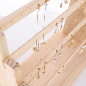 BJ21039 prix de gros bon marché porte-<span class=keywords><strong>bijoux</strong></span> porte-boucle d'oreille en bois nouveau Design support en bois de luxe <span class=keywords><strong>professionnel</strong></span> - Product Image 5