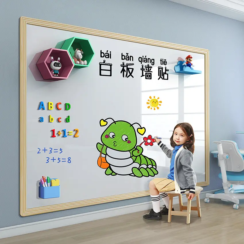 Self Adhesive Iron Back Magnetic Wet Erase Wall Decoration Green Flexible Chalkboard Wall Paper For School Home Office