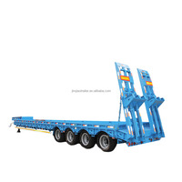 Dongxu Liangshan 6 essieux surbaissé remorque 80-120 tonnes 24 roues transportant grue pelle Lowbed semi-remorque à vendre