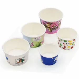 ผู้ผลิตผู้ผลิตจีนชามกลมไอศกรีมถ้วยธรรมดาพร้อมฝาปิดภาชนะไอศกรีมกระดาษพร้อมฝาปิด