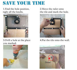 Règle à multiples angles pliable de haute qualité, 6 positions, en aluminium, outils de mesure, localisateur d'ouverture de carreaux en céramique, localisateur de trous de carreaux - Product Image 5