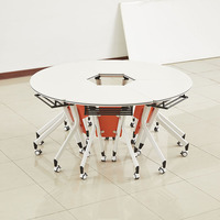 Bureau modulaire Table de formation pliante pour salle de classe Bureau de conférence Table de réunion mobile avec roues