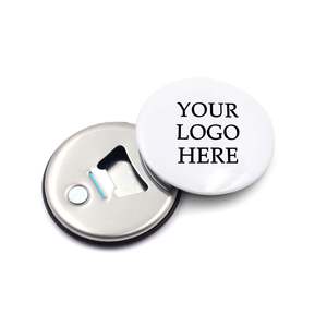 Abridor de Botellas Magnético con Logotipo Personalizado, Recuerdo de Boda, Imán Redondo Negro con Abridor de Latas - Product Image 2