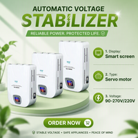 Stabilisateur de tension AC à servomoteur à bobine en cuivre mural 50/60Hz 90-250V, modèle TSD, affichage LED, monophasé 230V 15kVA pour usage domestique