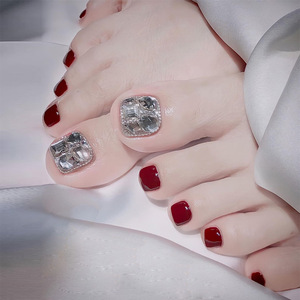 Summer Wearable Toenails Wholesale Ins Phototherapy Whitening Handmade <b>Nail</b> Stickers Removable Toenail Pieces Finished Products - Product Image 1