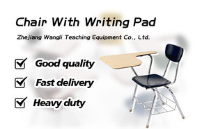 Okul ofis mobilyaları kol sandalye masaları ahşap Modern çelik boru rahat eğitim odası öğrenci koltuğu ile yazma pedi - Product Image 4