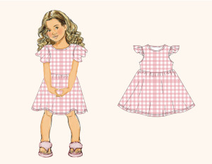 Yiwuyiyuan Đầm trẻ em in hình con thỏ 0-8 tuổi có tay diềm cho bé gái họa tiết tùy chỉnh - Product Image 4