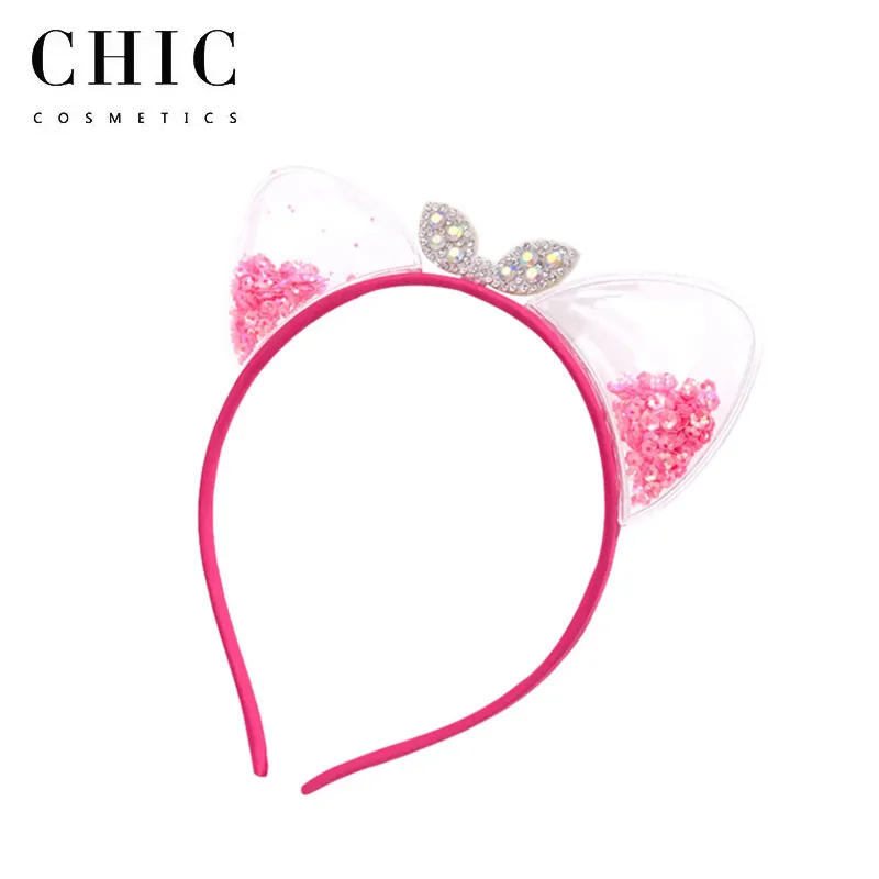 New Cute Cat Ears Hair Bands Girls Baby Quicksand Crown Princess Headbands Hair Cards Children's Beauty Accessories