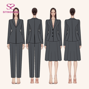 服装制造商定制优雅时尚女士运动夹克女装休闲外套套装办公室正式女式运动夹克套装 - Product Image 1
