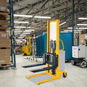 茂翔<span class=keywords><strong>ODM</strong></span> C型鋼製フレーム手動スタッカー1000kg/2000kg油圧電動フォークリフト4WDポリウレタンタイヤ着座式操作 - Product Image 4