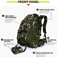 Sac à dos de chasse camouflage personnalisé avec logo, sac à dos de chasse camouflage multi-usages avec système de transport double et ceinture ajustable