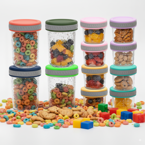 โหลแก้วใส่อาหารสำหรับเด็กขนาด4ออนซ์8ออนซ์ภาชนะปราศจากสาร BPA เป็นมิตรกับสิ่งแวดล้อมพร้อมฝาปิดกันรั่วสำหรับตู้แช่แข็ง - Product Image 1