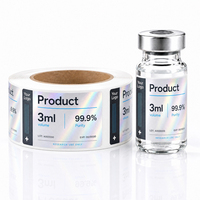 Étiquettes pour flacons de laboratoire 2 ml 3 ml 5 ml, transparentes, imprimées avec code-barres, autocollantes, imperméables, pour flacons d'échantillons