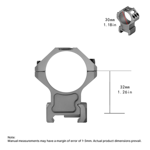 Anneaux de lunette BANGBANG en aluminium à triple rangée de vis, hauteur centrale de 1,26 po pour sports de plein air (gris) - Product Image 3