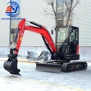 Nueva Excavadora de Orugas Roja de 3.5 Toneladas, Miniexcavadora Hidráulica con Cabina Confortable y Aire Acondicionado para Proyectos de Movimiento de Tierras - Product Image 4