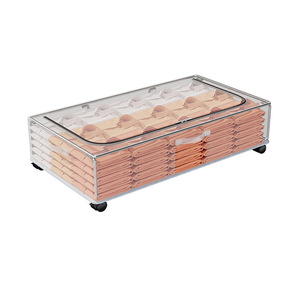 Caja de Almacenamiento Plegable de Plástico PVC Rectangular para Debajo de la <span class=keywords><strong>Cama</strong></span>, Apilable con <span class=keywords><strong>Ruedas</strong></span>, Ahorra Espacio, Organizador de Ropa, Edredones y Ropa de <span class=keywords><strong>Cama</strong></span> - Product Image 1