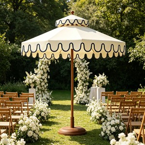Parasol d'extérieur de 9 pieds en gros, prix d'usine, avec structure en acier et bord festonné, idéal pour les centres de villégiature - Product Image 1