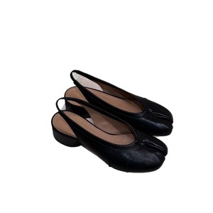 Sandales à talon épais en cuir véritable avec bride arrière et bout en bec de cochon, collection Printemps 2026, pour femme, style mode, chaussures plates à découpe basse - Product Image 5