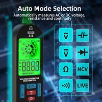 Multimètre numérique intelligent BSIDE A1X, mini testeur de tension CC rechargeable, indicateur de batterie faible, écran ID, tension sans contact
