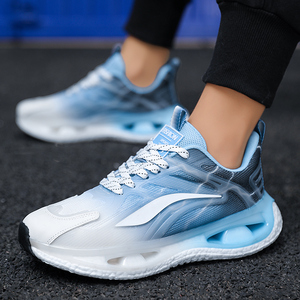 Zapatos Deportivos Casuales Cómodos para Hombre con Cordones, Diseño a Rayas para Primavera, Verano y Otoño, Estilo para Correr y Caminar, Tejido de Malla y Algodón - Product Image 2