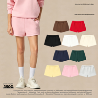 Shorts de sport pour femme Tech Solid Coloured doublés polaire, style Hot Girl, coupe droite, courts, effet galbant