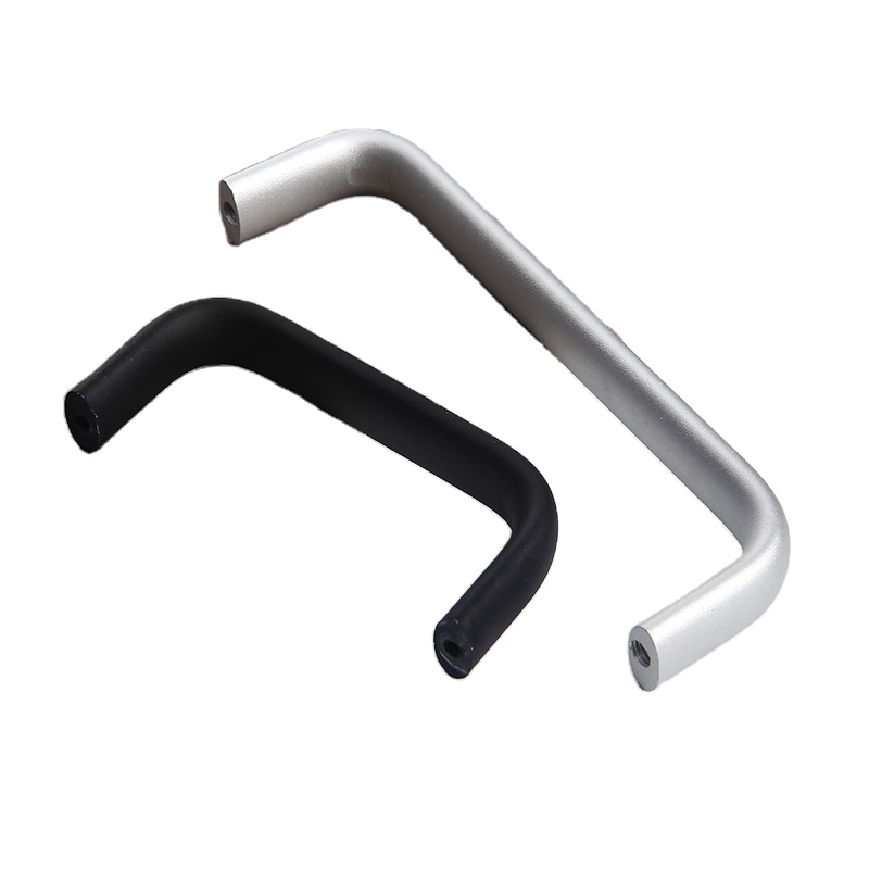 Solid Aluminum Alloy Elliptical Square Pull Handle Black Cabinet Drawer Handle for Kitchen Bedroom Villa Dresser Hardware