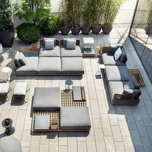 Set Hotel Patio All Weather Teak Outdoor Furniture <b>Rattan</b> L-shape Garden Sets - Product Image 1
