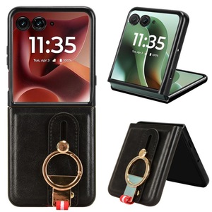 Funda para Teléfono Móvil <span class=keywords><strong>Motorola</strong></span> Moto Razr 60 Ultra con Correa de Muñeca Multifuncional de Cuero PU, Cubierta Trasera Protectora para la Cámara - Product Image 1