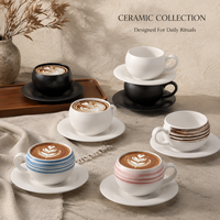 Mug à café en céramique d'inspiration nordique pour la commercialisation en caféterie, équipement de café pour les acheteurs en gros mondiaux, vente en gros
