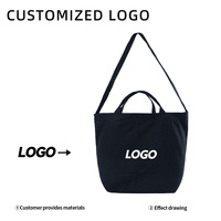 Sac fourre-tout en toile robuste personnalisé avec logo, idéal pour le travail quotidien, l'école, les week-ends, le yoga, sac de sport à bandoulière pour femme avec 3 poignées