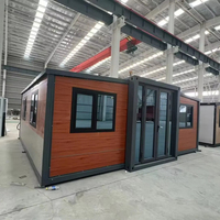 Usine chinoise Maison de conteneur pliable et extensible de luxe personnalisée 20 pieds 30 pieds 40 pieds Maisons préfabriquées avec chambre à coucher Petite maison pliante