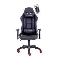 Chaise de jeu ergonomique pour ordinateur avec éclairage RGB, accoudoirs réglables, hauteur réglable, pivotante, en cuir synthétique pour la maison, le bureau et les jeux