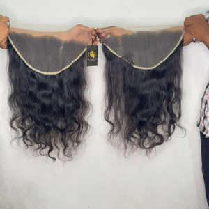 Extensions de cheveux humains tissés au temple indien brut Vague profonde pour dentelle frontale avec dentelle 13x6 HD Vague profonde brute pour dentelle frontale - Product Image 1