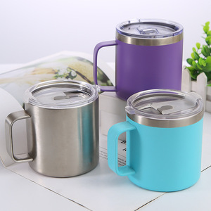 Custom Logo 14oz <b>Double</b> <b>Wall</b> Vacuum Insulated 304 Stainless Steel Eco-Friendly Tumbler Cup Handle Powder Coated 6-12 Hours - Product Image 6