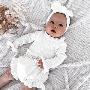 Conjunto de Ropa de Verano para Bebés Niñas, Mono sin Mangas con Volantes y Ribetes, Pantalones Cortos a Juego - Product Image 6