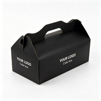 Boîte en carton recyclable de qualité alimentaire, personnalisée, bon marché, en gros, avec poignée, pour gâteau, gâteau roulé, pain, poulet frit, sushi