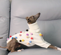 Nouveau pull de Noël festif à col montant en tricot pour chien, idéal pour les lévriers italiens et les whippets – Vêtement d'hiver pour animaux de compagnie
