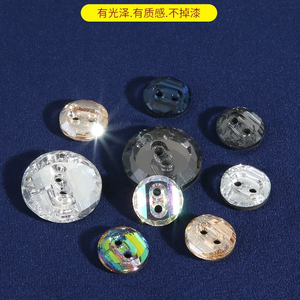 Hai Lỗ Pha Lê Rhinestone Sáng Bóng Nút Thủy Tinh Thân Thiện Với Môi 10Mm Tinh Thể Thủy Tinh Kim Cương Nút Cho Áo Sơ Mi Cardigan Nút - Product Image 5