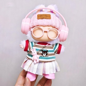 인형을위한 아기 옷과 쌍을 이루는 17cm 블라인드 박스 인형에 대한 귀여운 핑크 바지 7 조각 세트 - Product Image 6